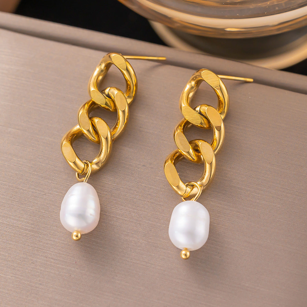 Wholesale Retro Temperament Flower High-grade Tassel Light Luxury Palace Style Pearl Earrings